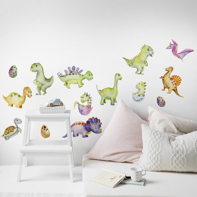 Planche de stickers Dinosaures 24 x 68 cm