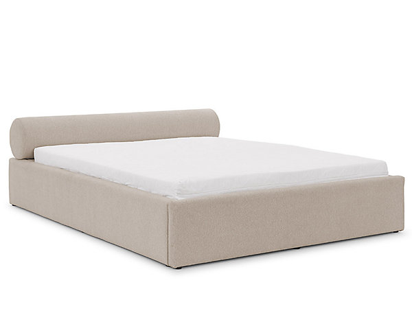 Billy - lit coffre - 160x200 cm - en tissu texturé - sommier inclus - Lisa Design