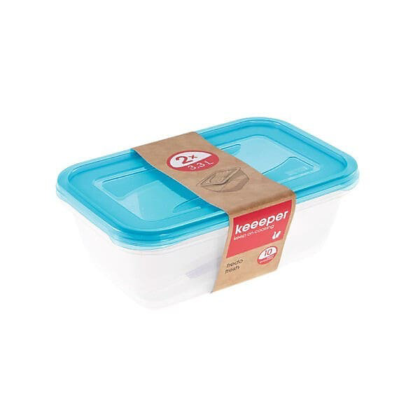 Lot de 2 Boîtes de conservation congélation 3,3 litres - Bleu