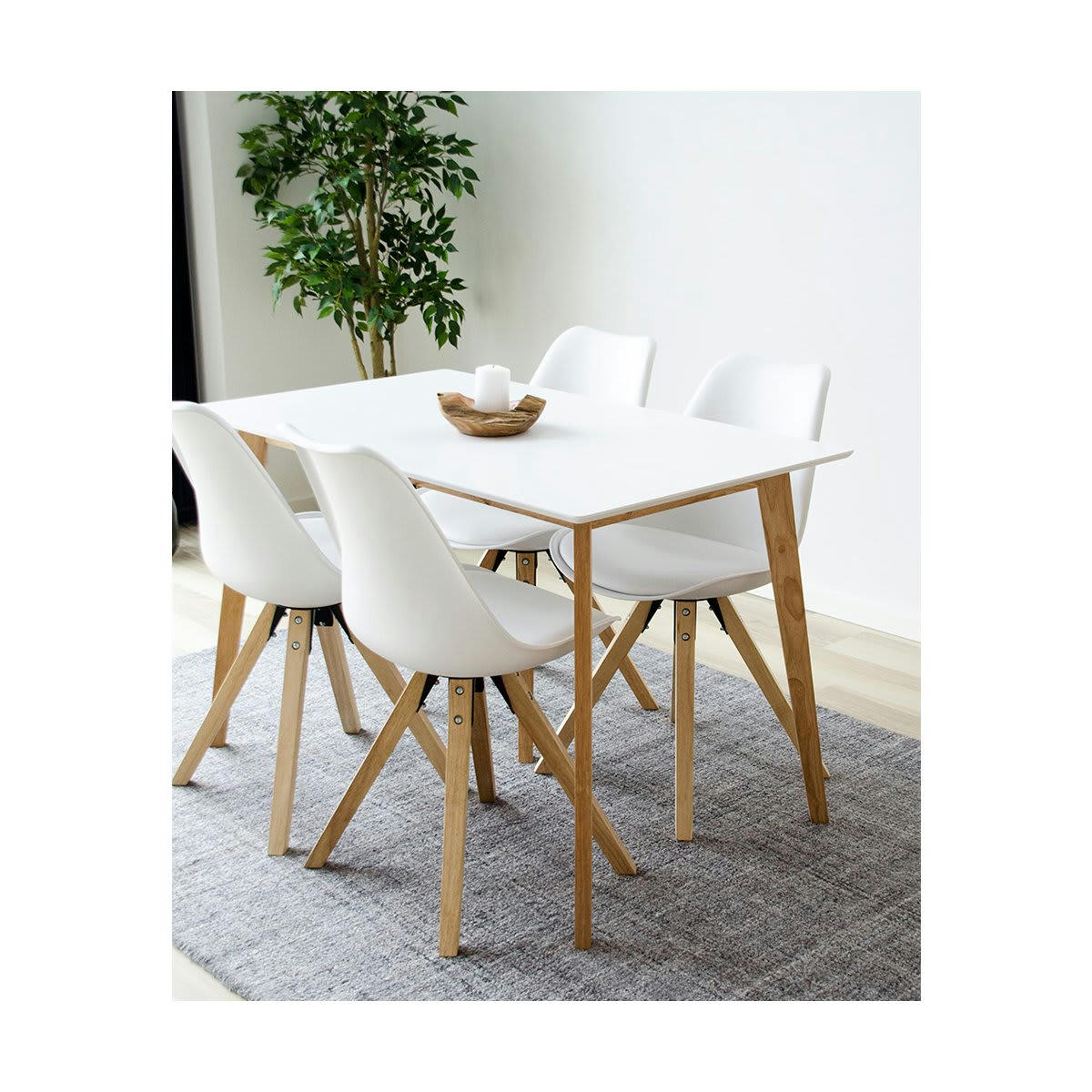 YIZI - Table à manger scandinave 120x70cm naturel