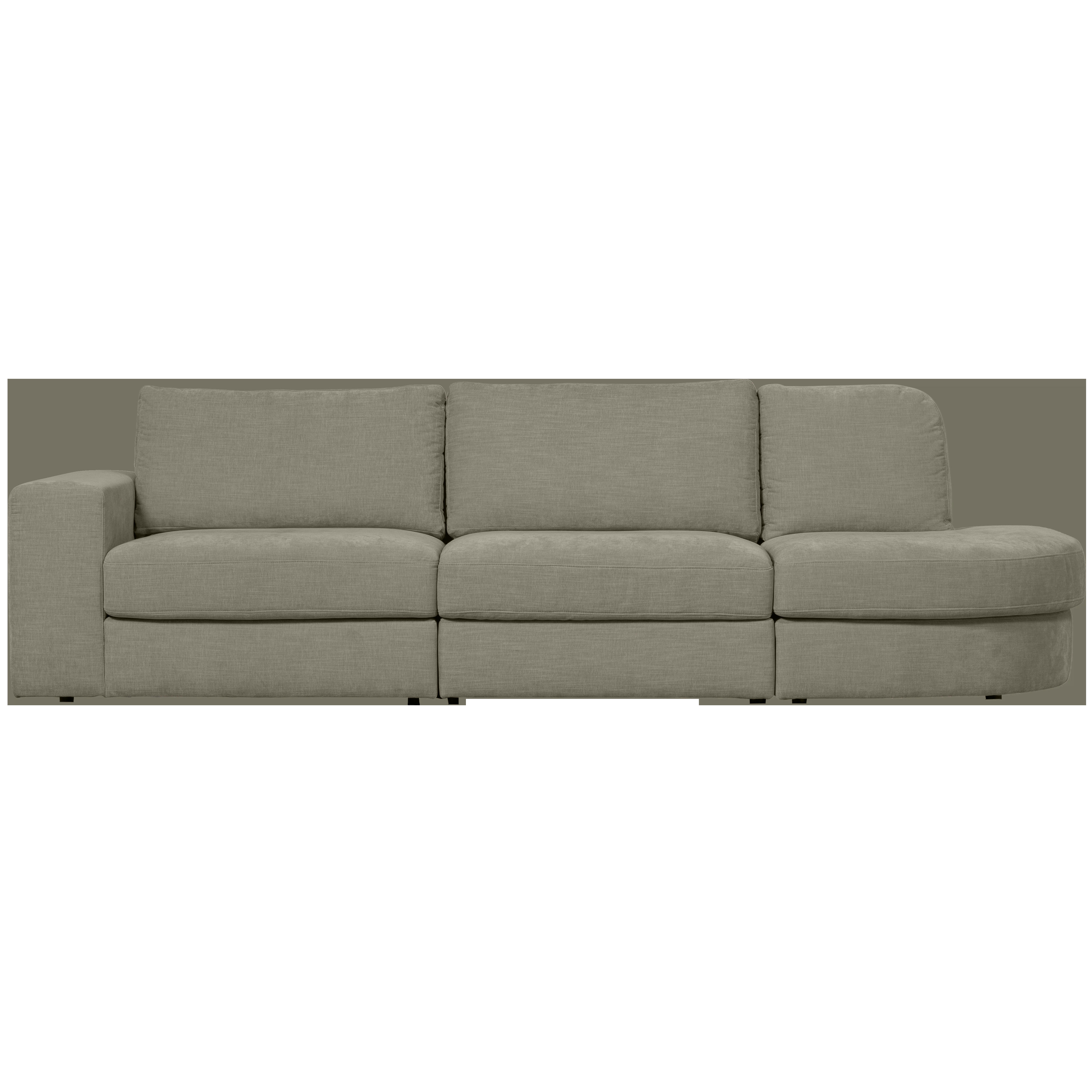 FAMILY - Canapé 2,5 places droite en tissu gris chaud