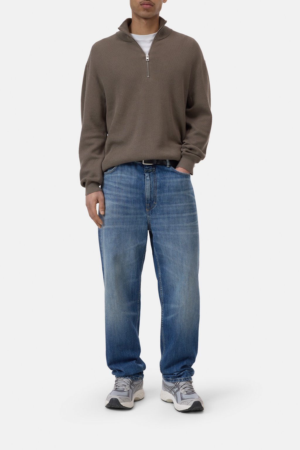 Halbzipp-Pullover aus Baumwolle