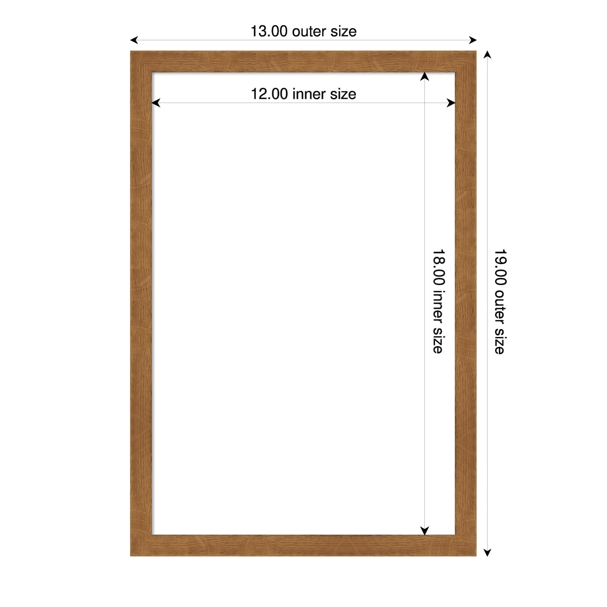 Amanti Art Carlisle Blonde Narrow Framed Dry Erase Magnetic Board