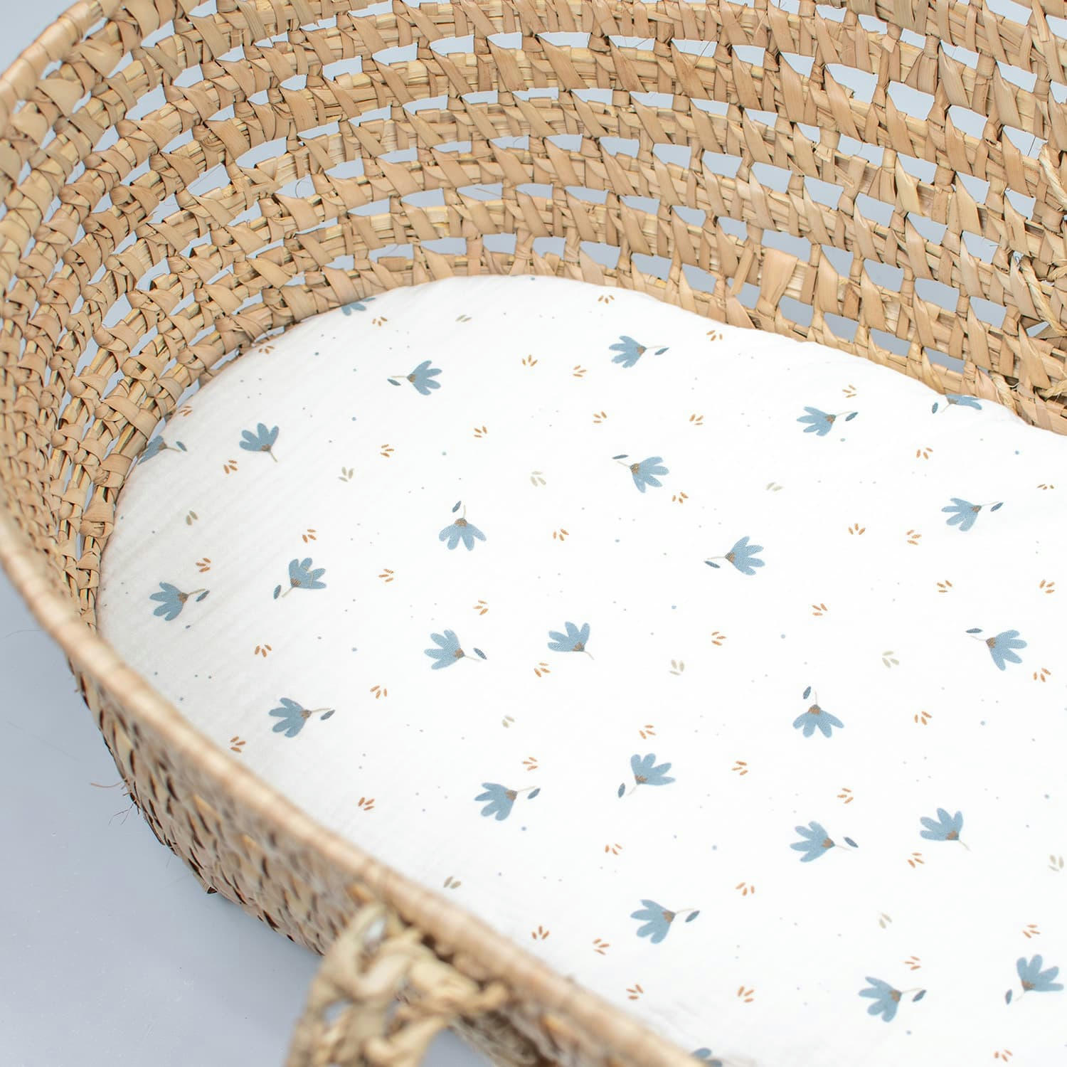 BLEUET - Drap housse couffin ovale  72 x 32cm