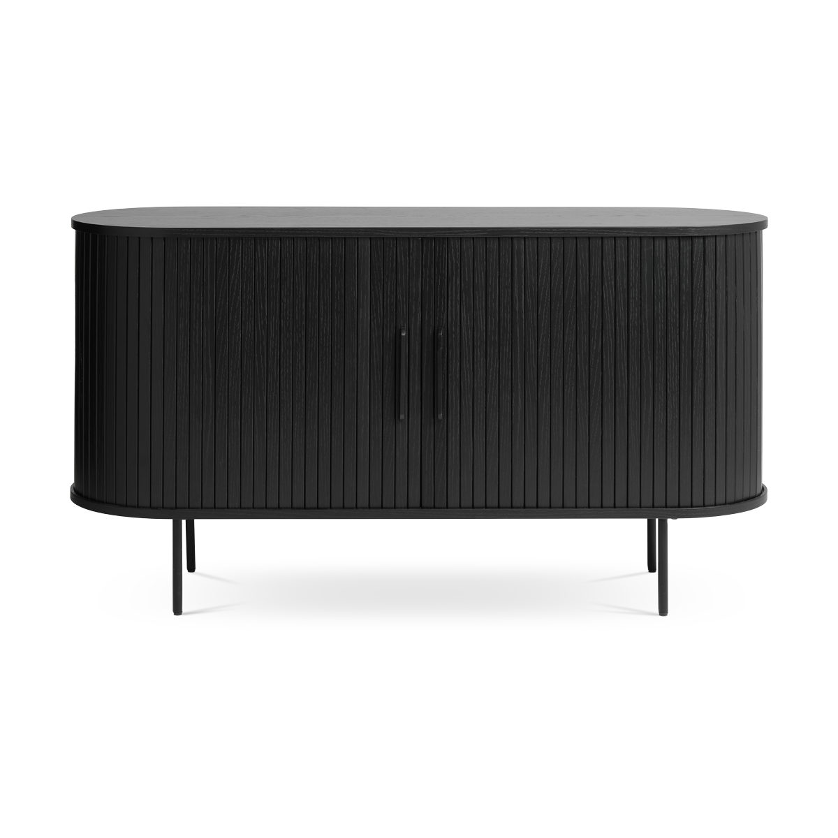 Olivine Lenn Sideboard Zwart - Hout - Schuifdeuren - B 140 cm