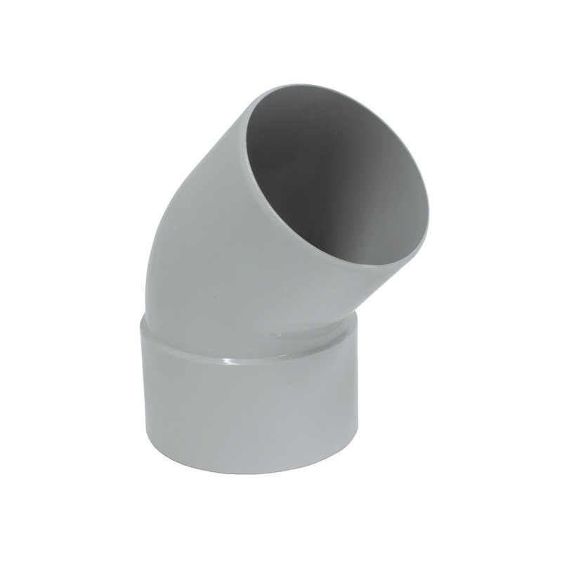 Coude pour système d'eau de pluie M/F 45° gris Ø 80 mm