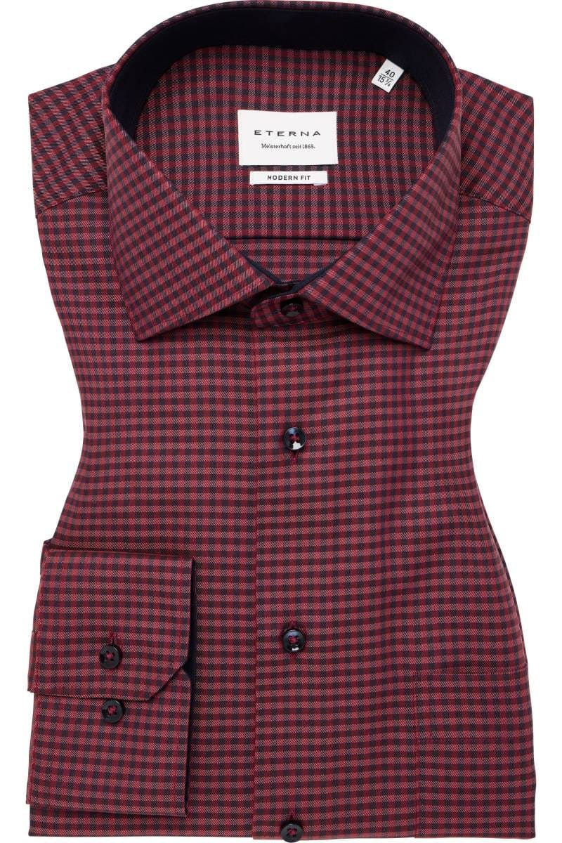 ETERNA Modern Fit Hemd chianti, Kariert