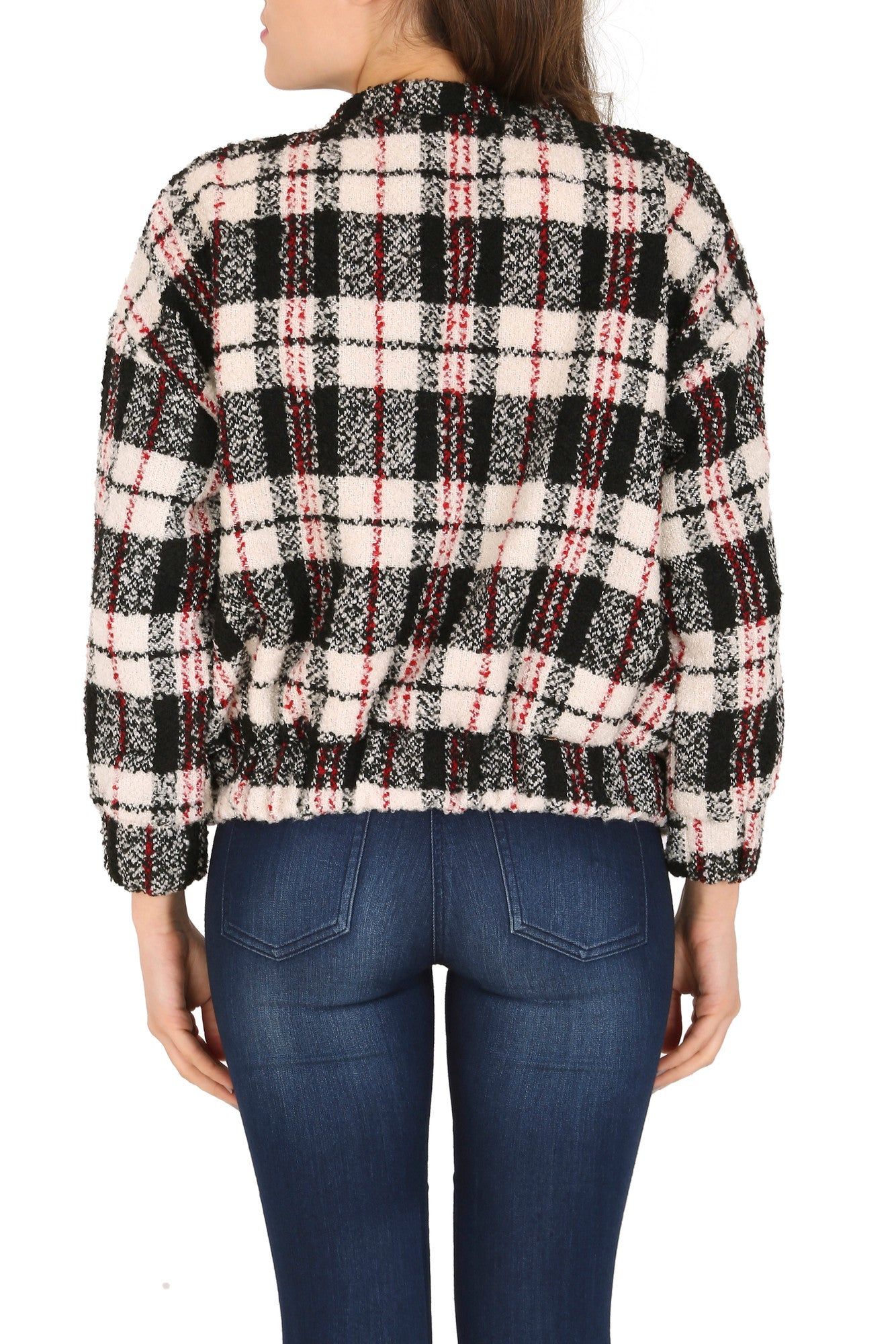 Cutie London Tartan Plaid Bomber Jacket