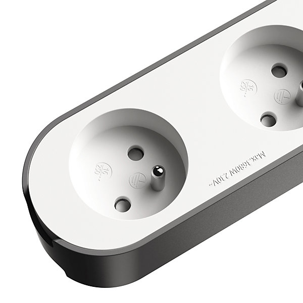 Multiprise 4 prises   2 USB Jacobsen 1.5 m blanche