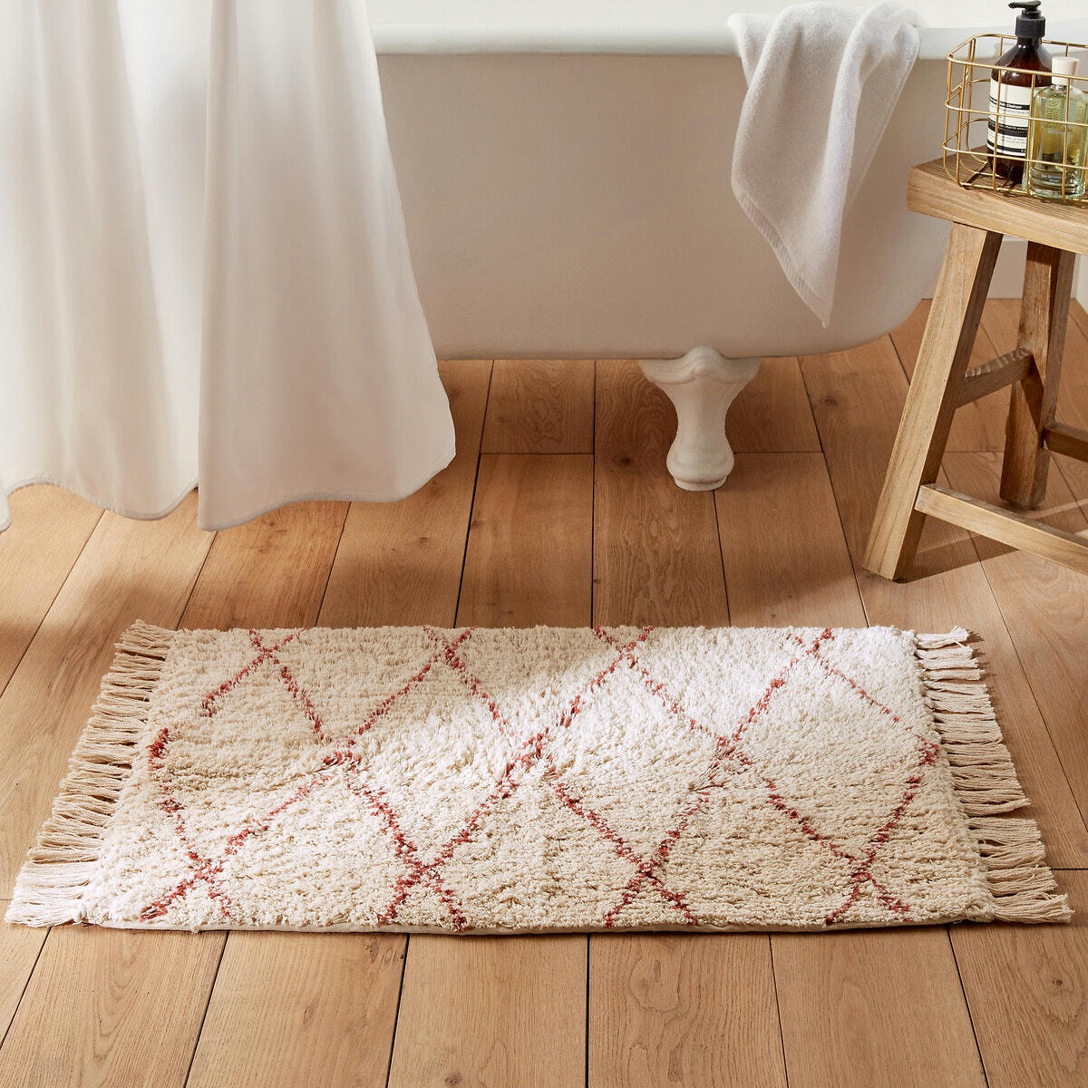 Tapis de bain tufté terracotta 1600g/m², Fatouh