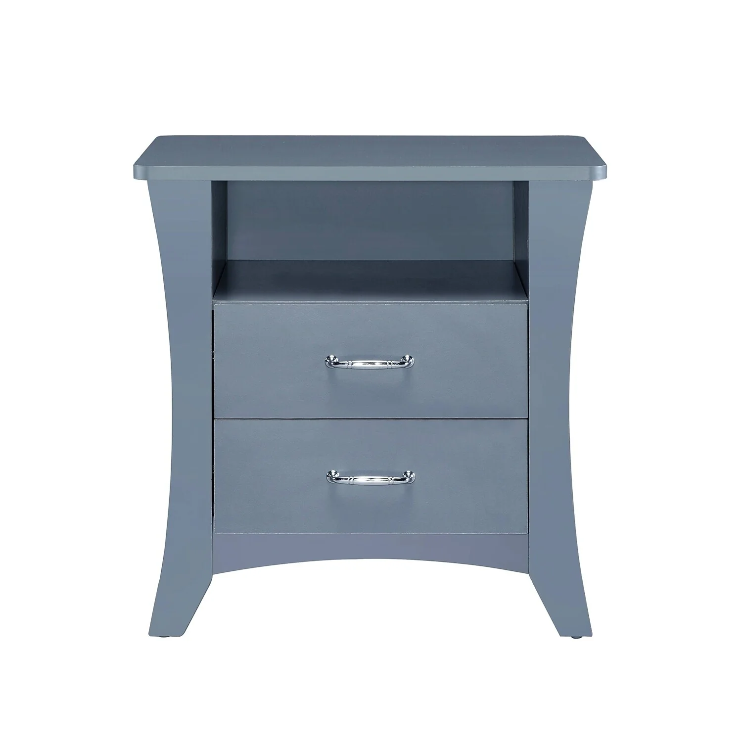 Nightstand with Top Open Compartment and 2 Drawers