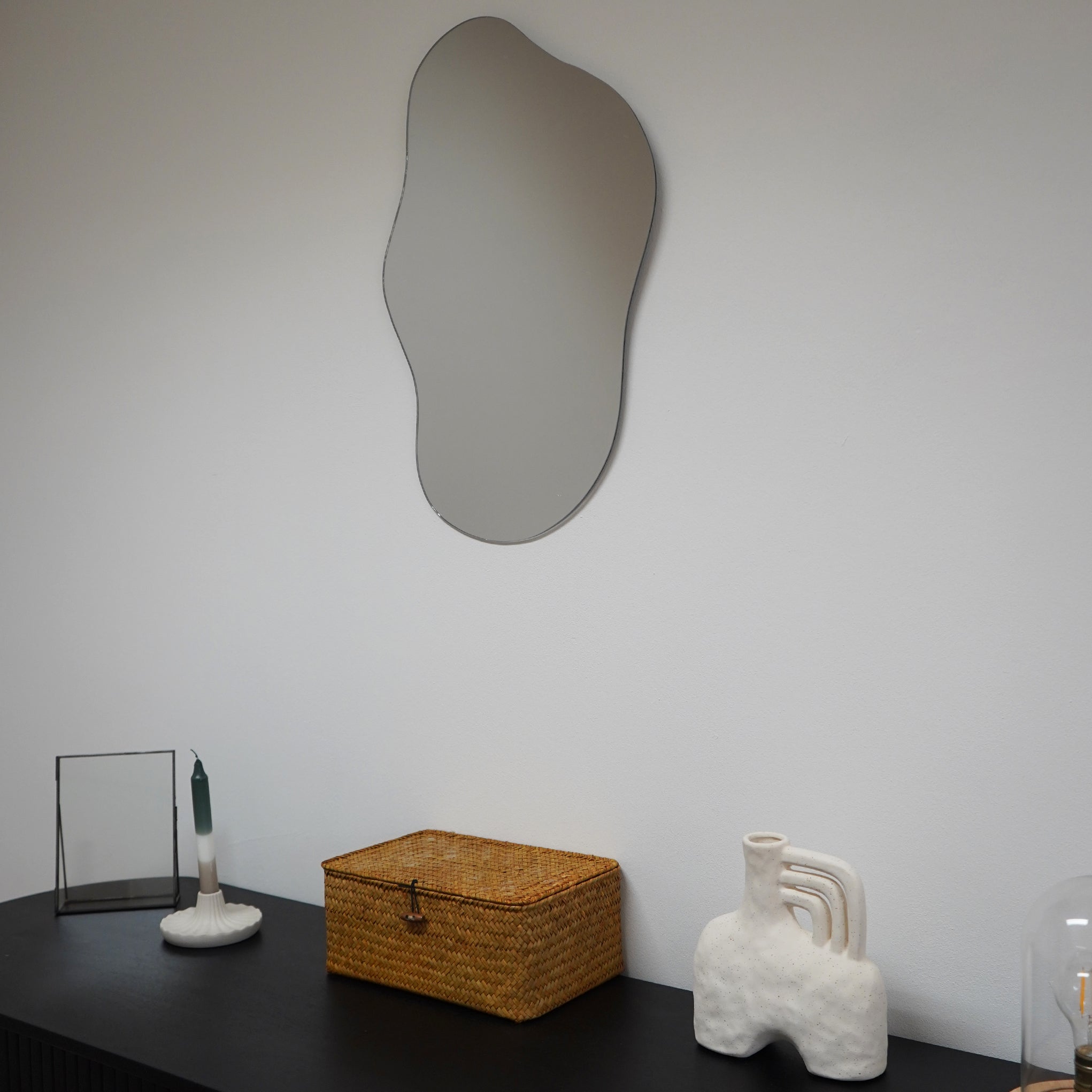 QUVIO Opbergmand - 29 x 19 x 12 cm - Rotan - Bruin