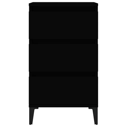 NNEVL Bedside Cabinet Black 40x35x70 cm Engineered Wood
