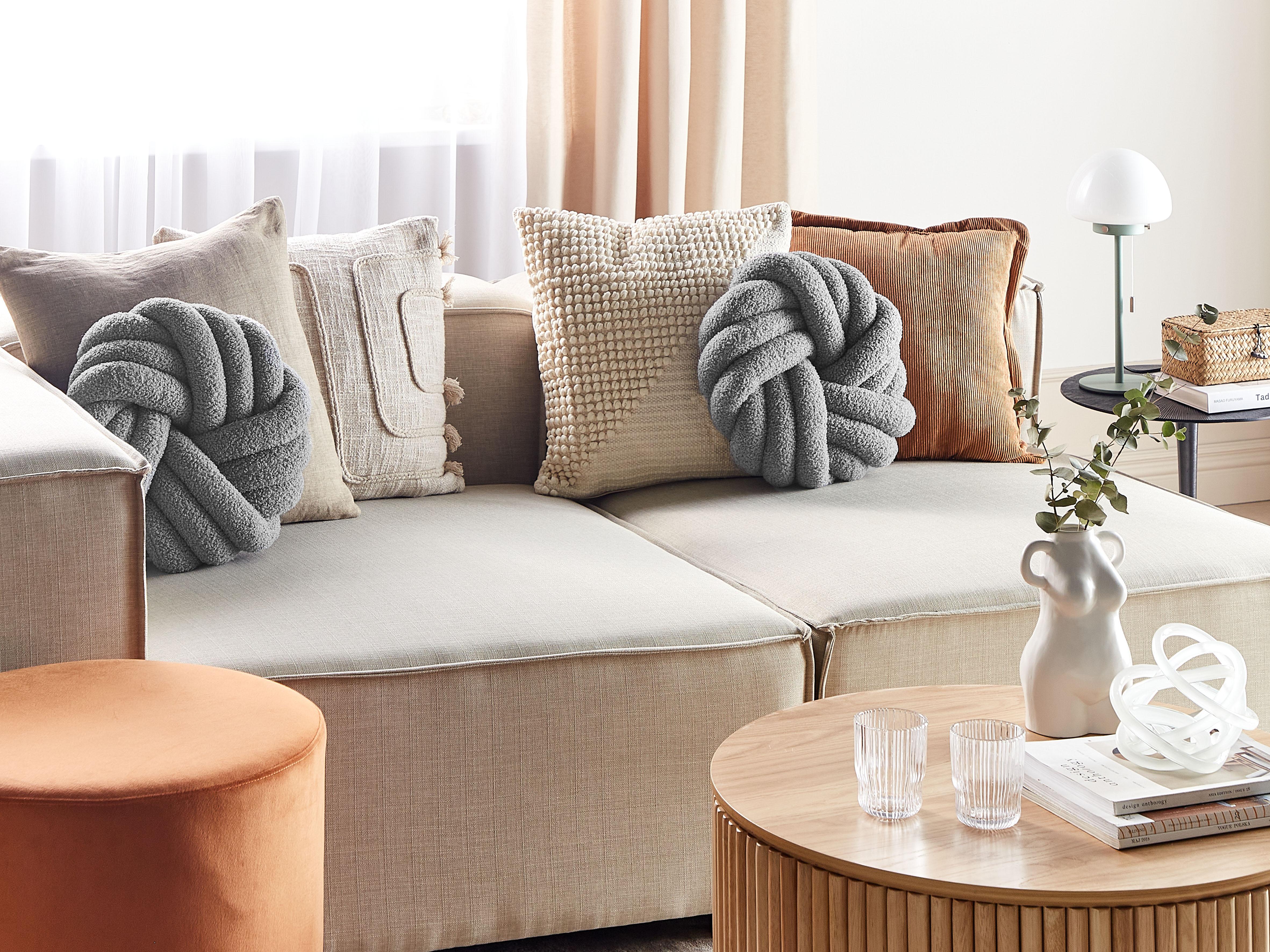 Throw Cushion AKOLA Boucle 31 x 31 cm Grey Solid