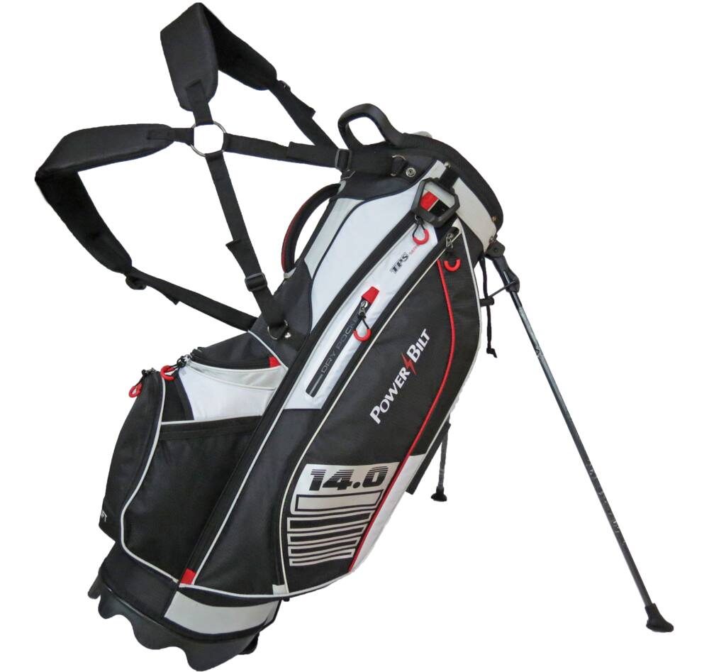 PowerBilt 14-Way Top Golf Stand Bag, Red/Charcoal/Black
