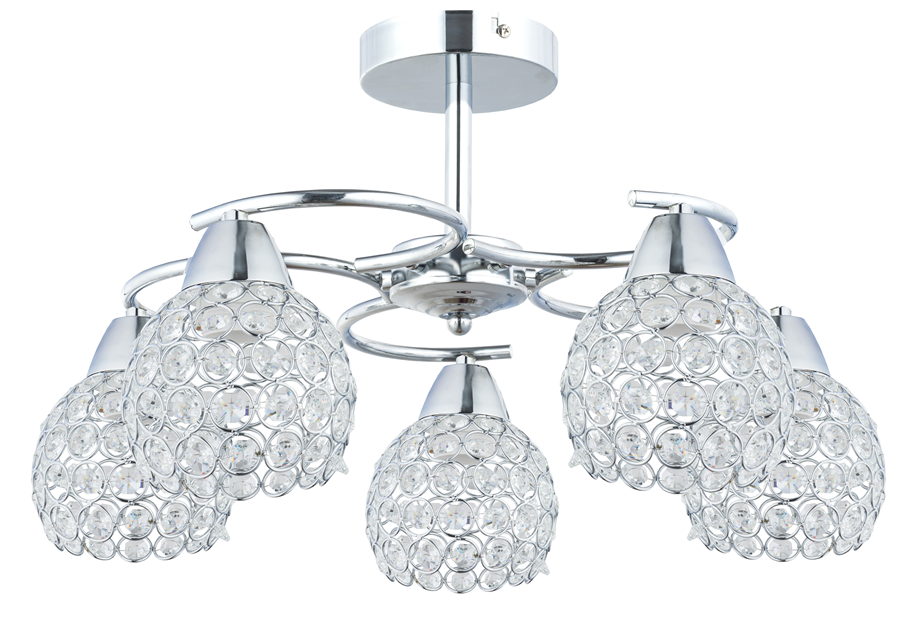 Plafon sufitowy Crystal 5xE27 żyrandol z kryształkami salon