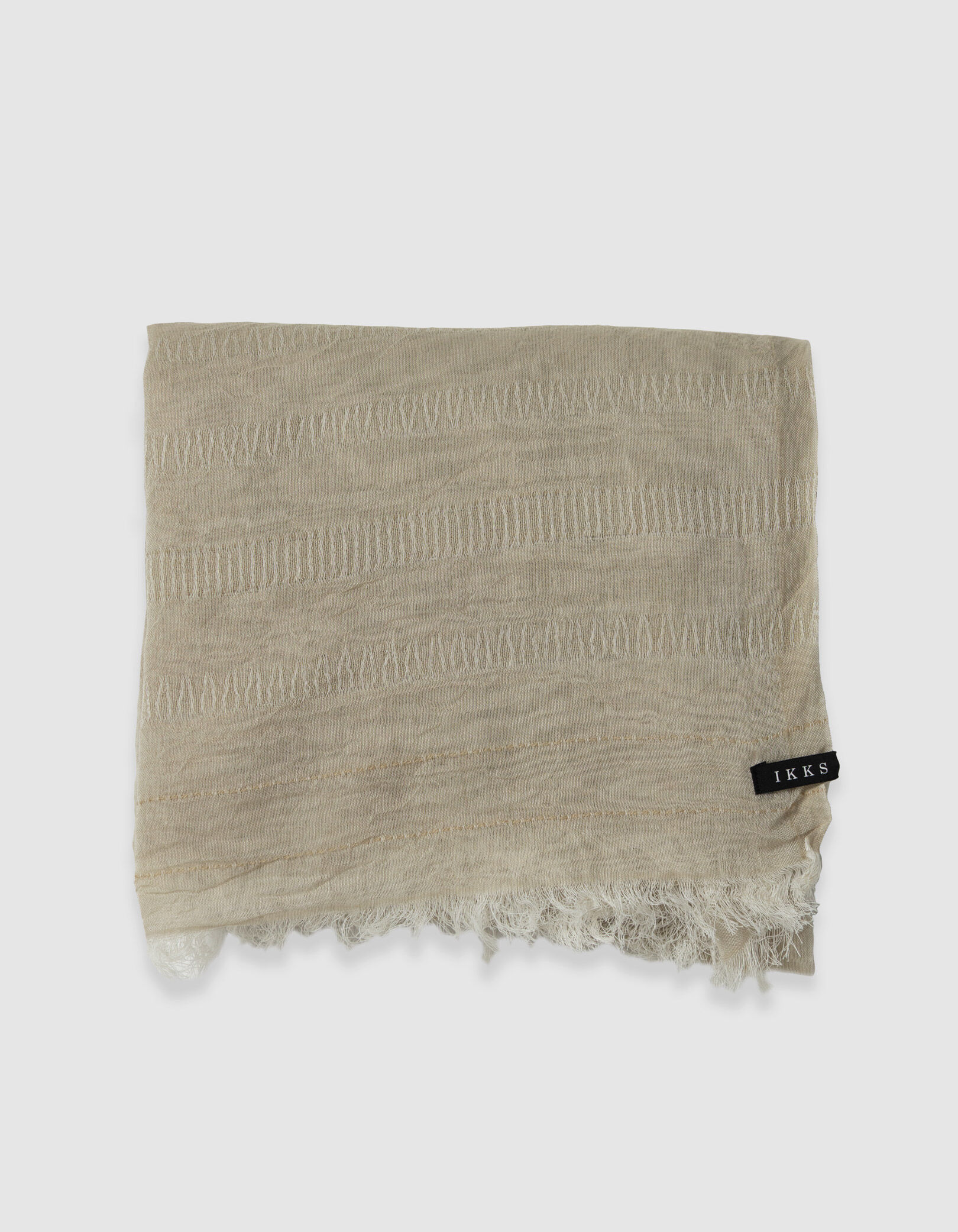 Foulard beige motif rayures fantaisie Homme