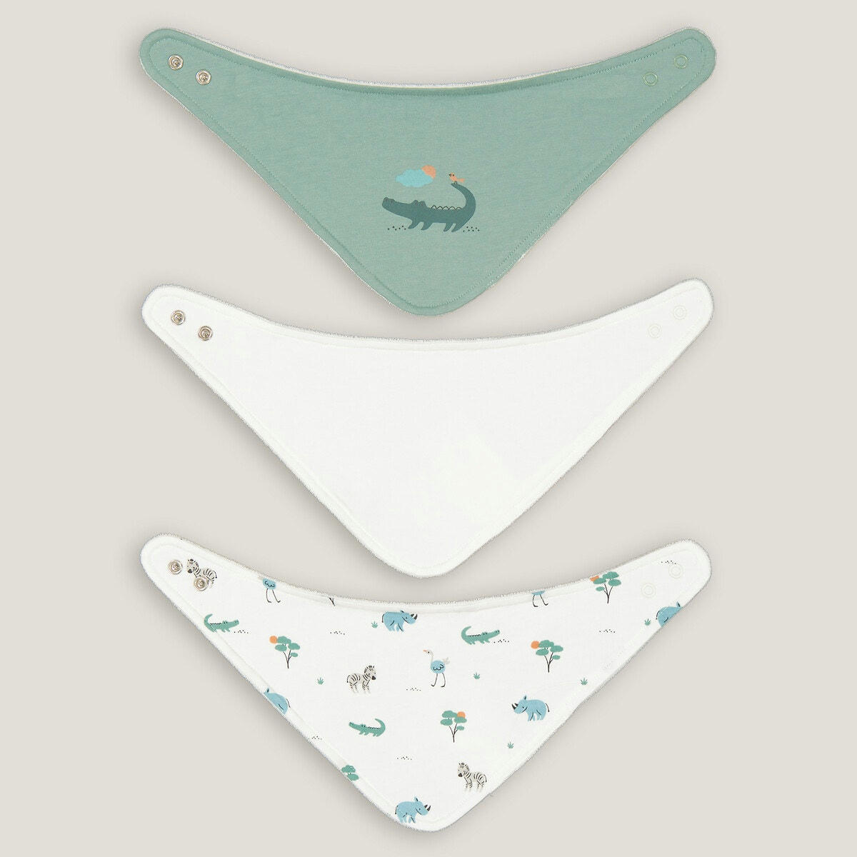 Lot de 3 bavoirs forme bandana