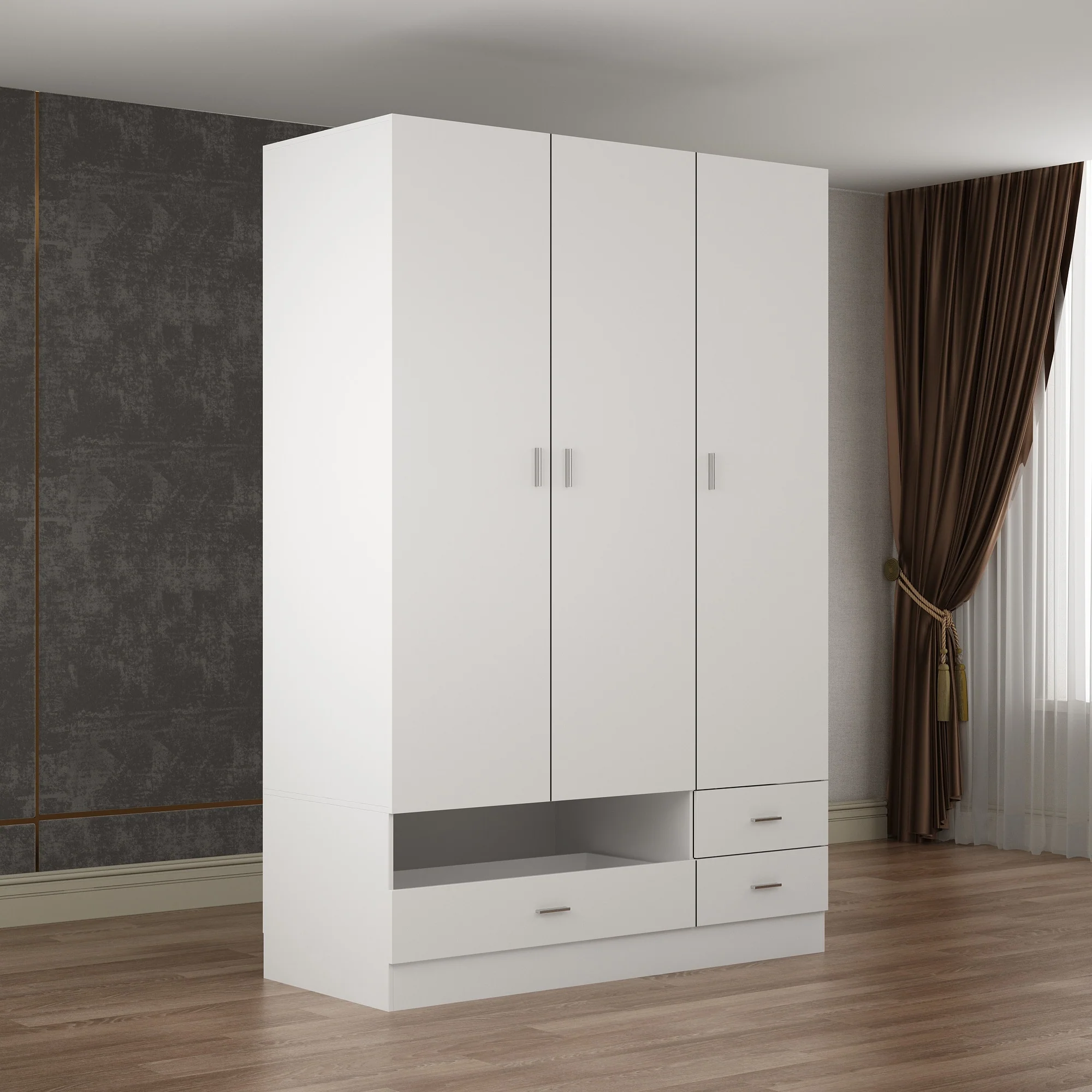 Modular Furniture Set Extensive Storage Space Makeup Vanity Closet