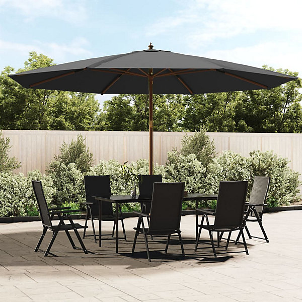 Parasol de jardin avec mât en bois anthracite 400x273 cm vidaXL