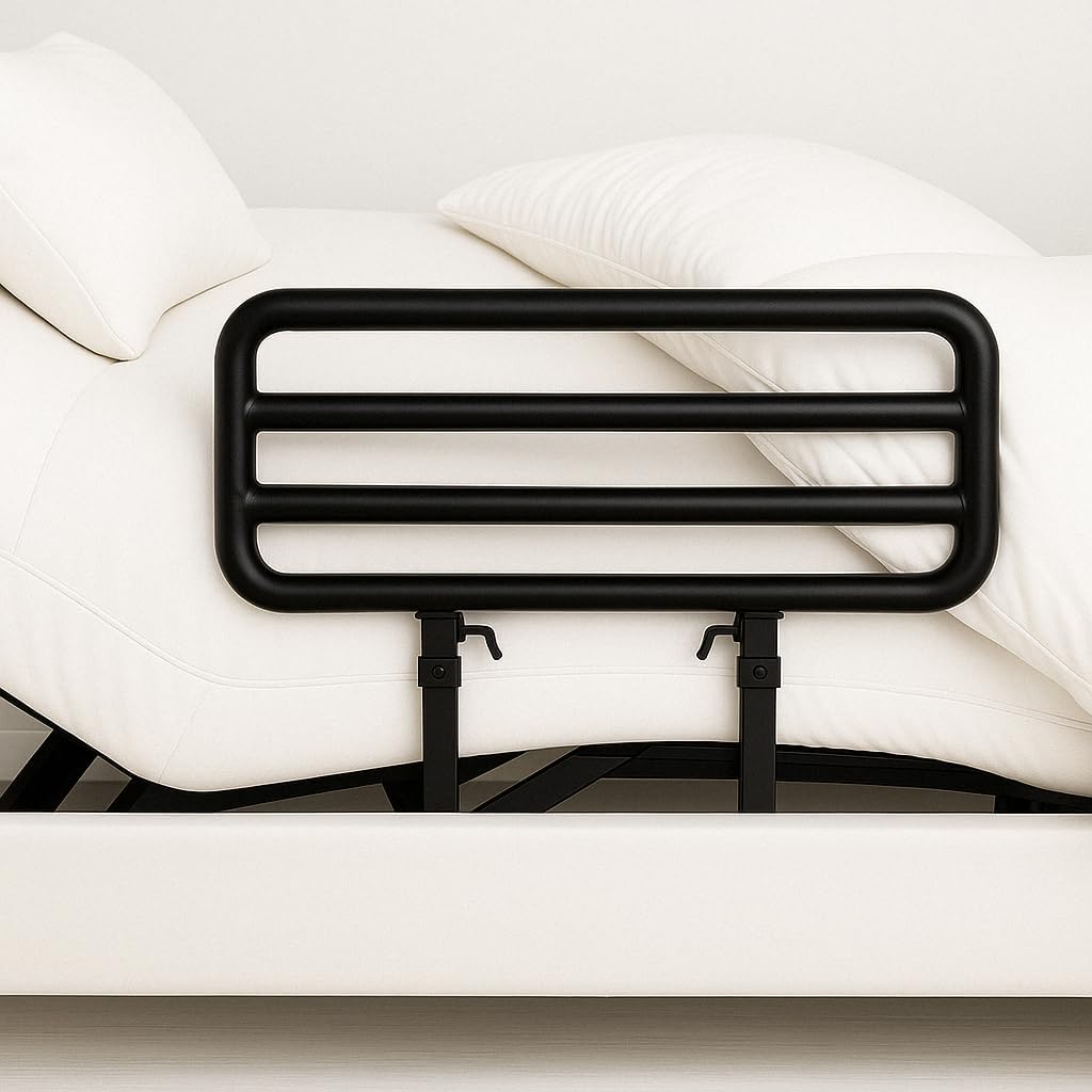 Adjustable Twin XL Bed Frame with One Side Rail, Electric Ergonomic Base for Comfort & Safety – Ideal for Seniors, Home Care & Hospital Use