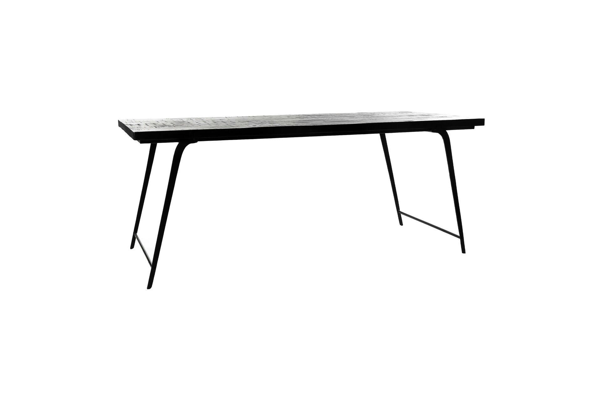 OHIO - Table à dîner 6 places en bois noir