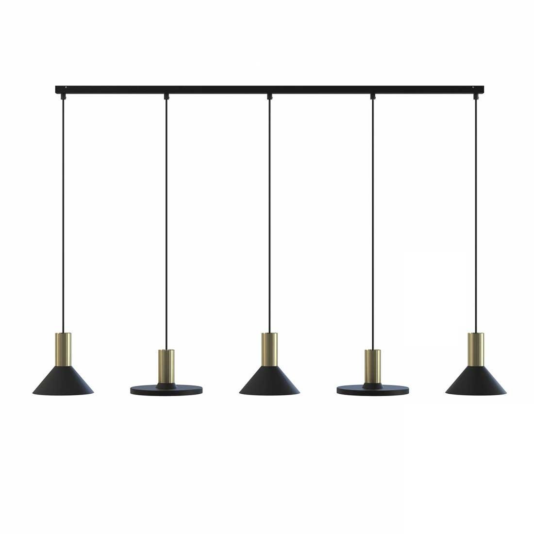 Nowodvorski hanglamp Hermanos - 5 lichts - 132 x 130  cm - zwart - goud