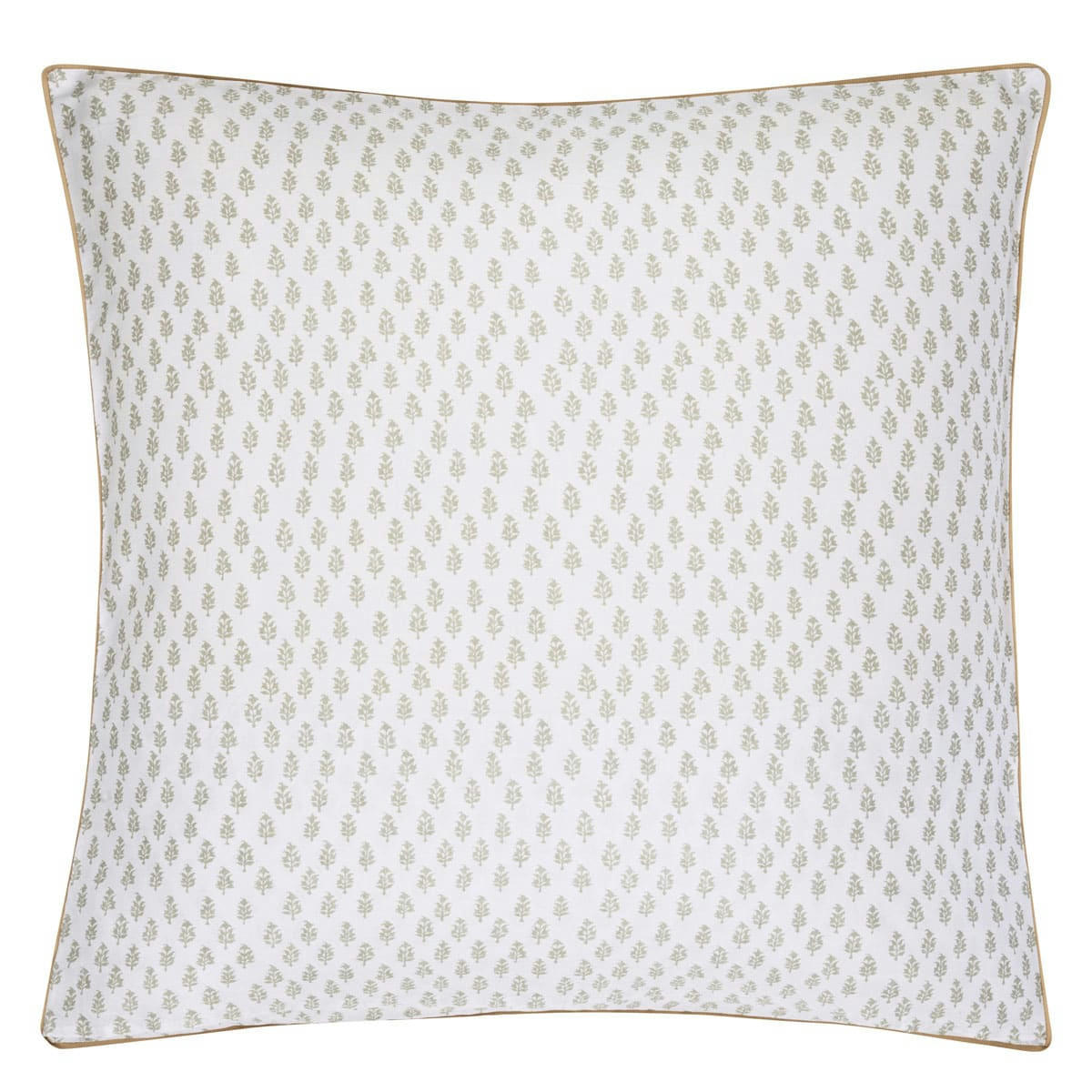 KASAVU - Taie d'oreiller imprimée en satin de coton beige 65x65