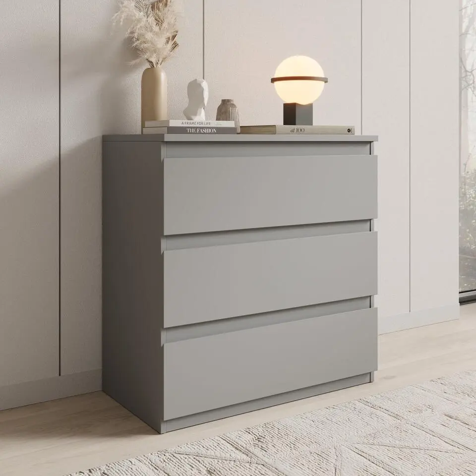 Meubella - Eskar - Ladekast - Grijs - 77x42x80 cm