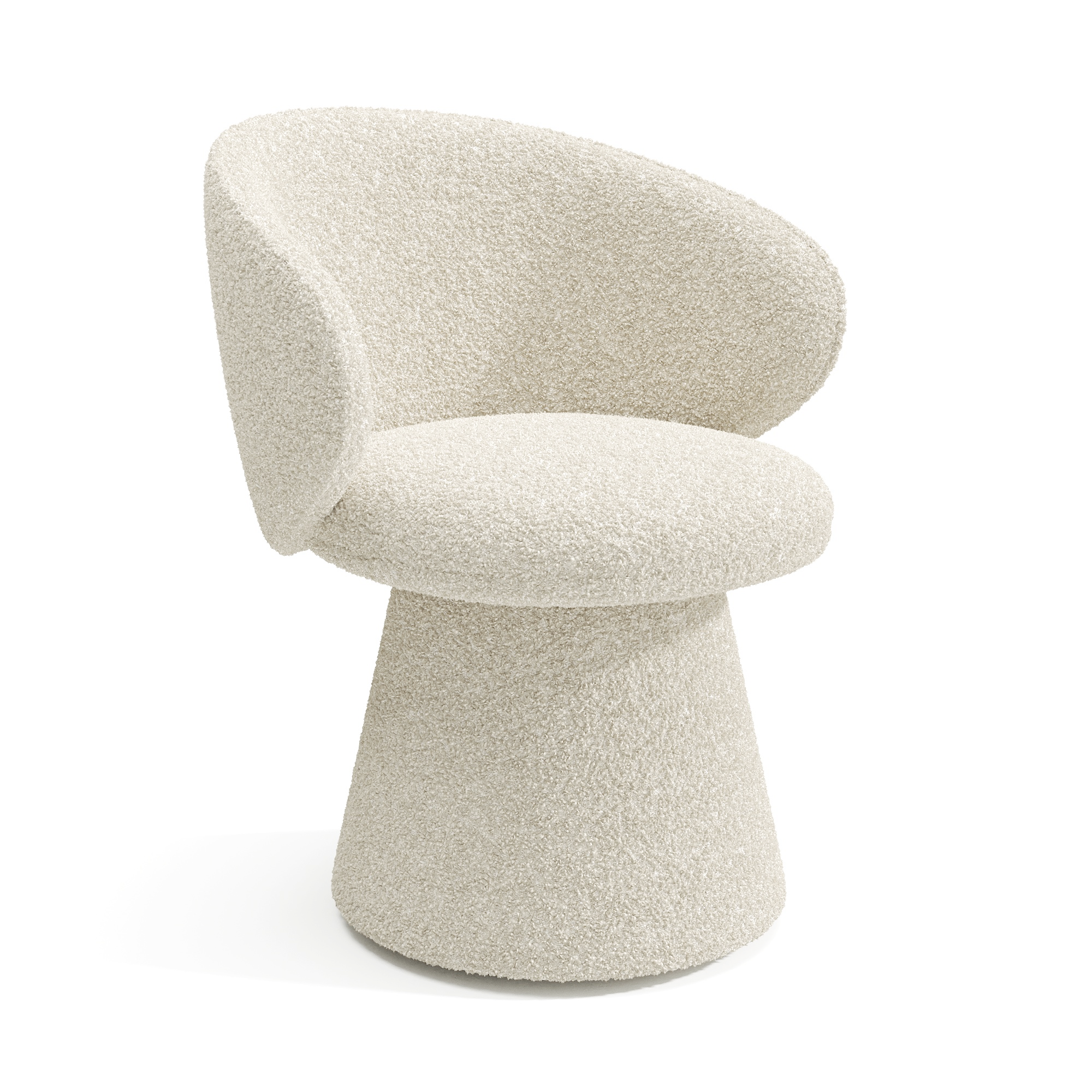 Sia Home - Eetkamerstoelen FLARE - Bouclette stof - Crème - 54.0 CENTIMETERScm