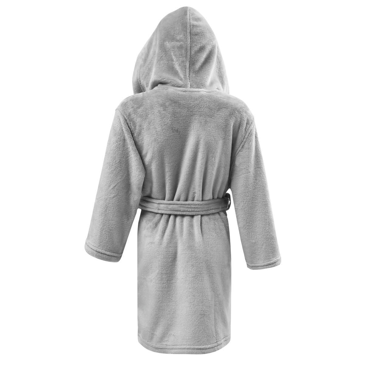 KOMO KIDS - Peignoir enfant polaire chaud à capuche  gris perle 05/06 ans