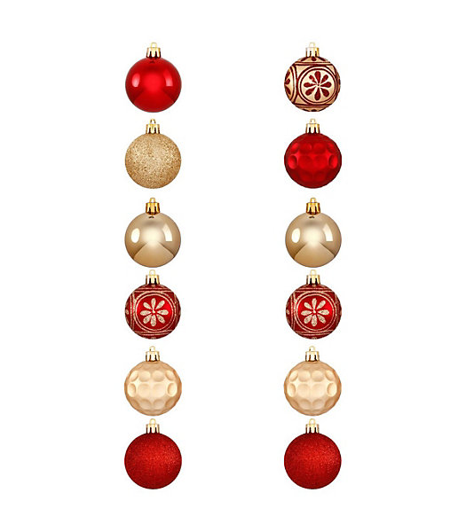 Boules de noël soir de noël lot de 12 en plastique recyclé d6cm - feeric lights &christmas