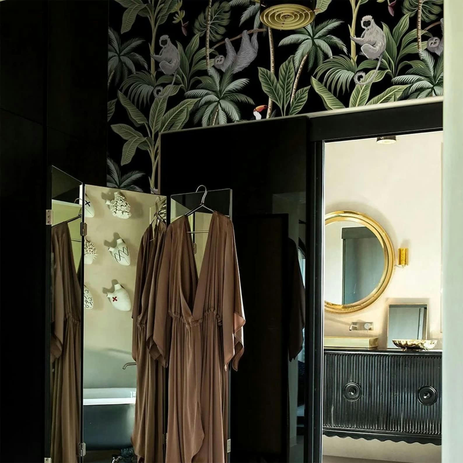 ANIMALI - Papier Peint Noir Singes 250x200 cm