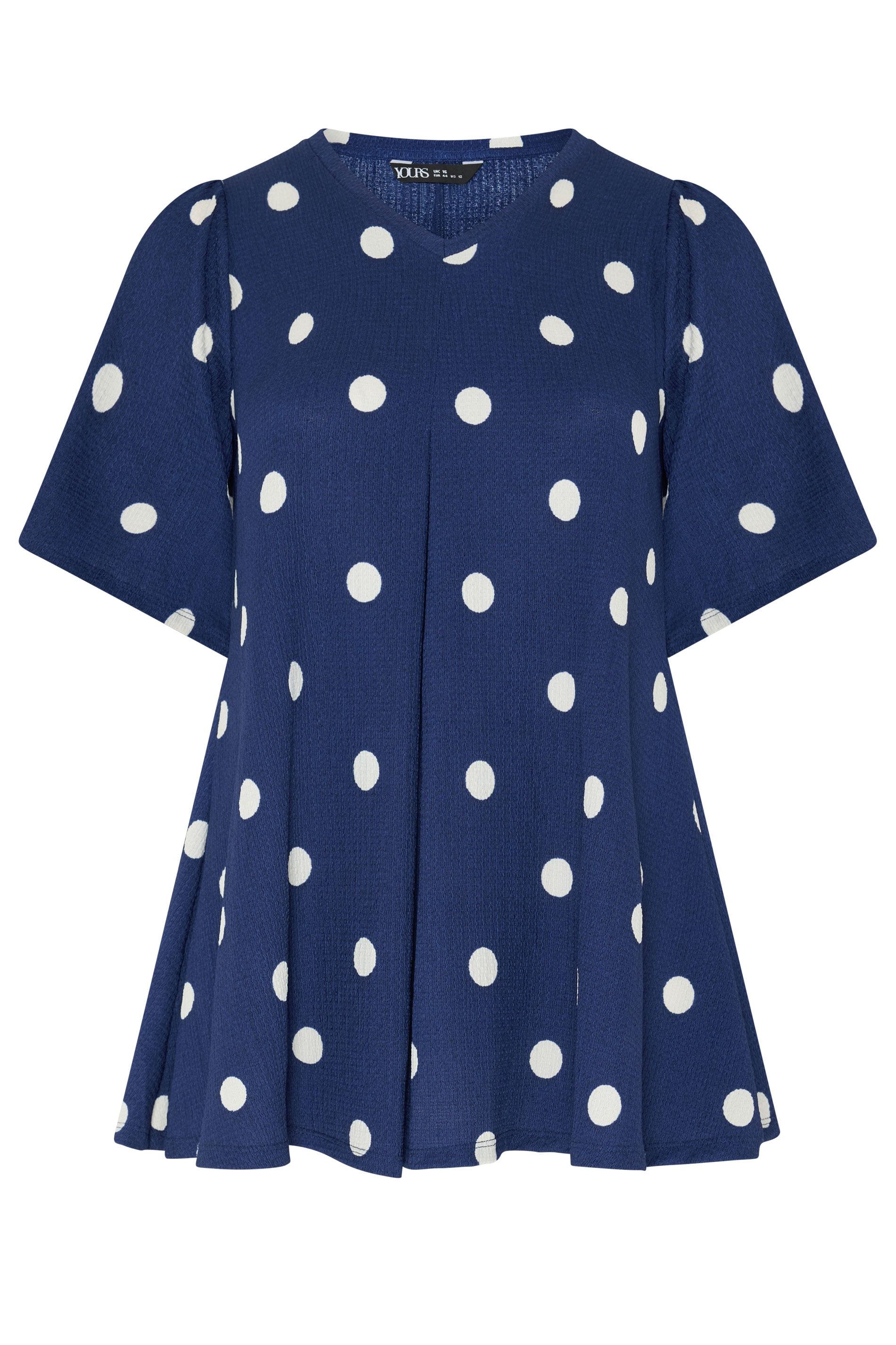 Yours Polka Dot Pleat Front Top