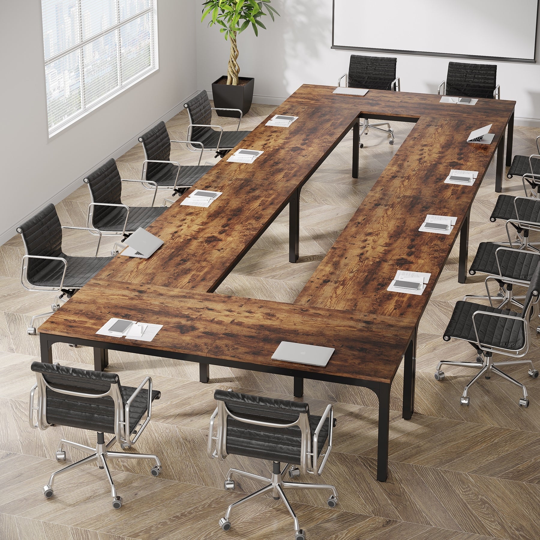6.5FT Conference Meeting Seminar Business Table Set for 16-20 Person (Set of 6)