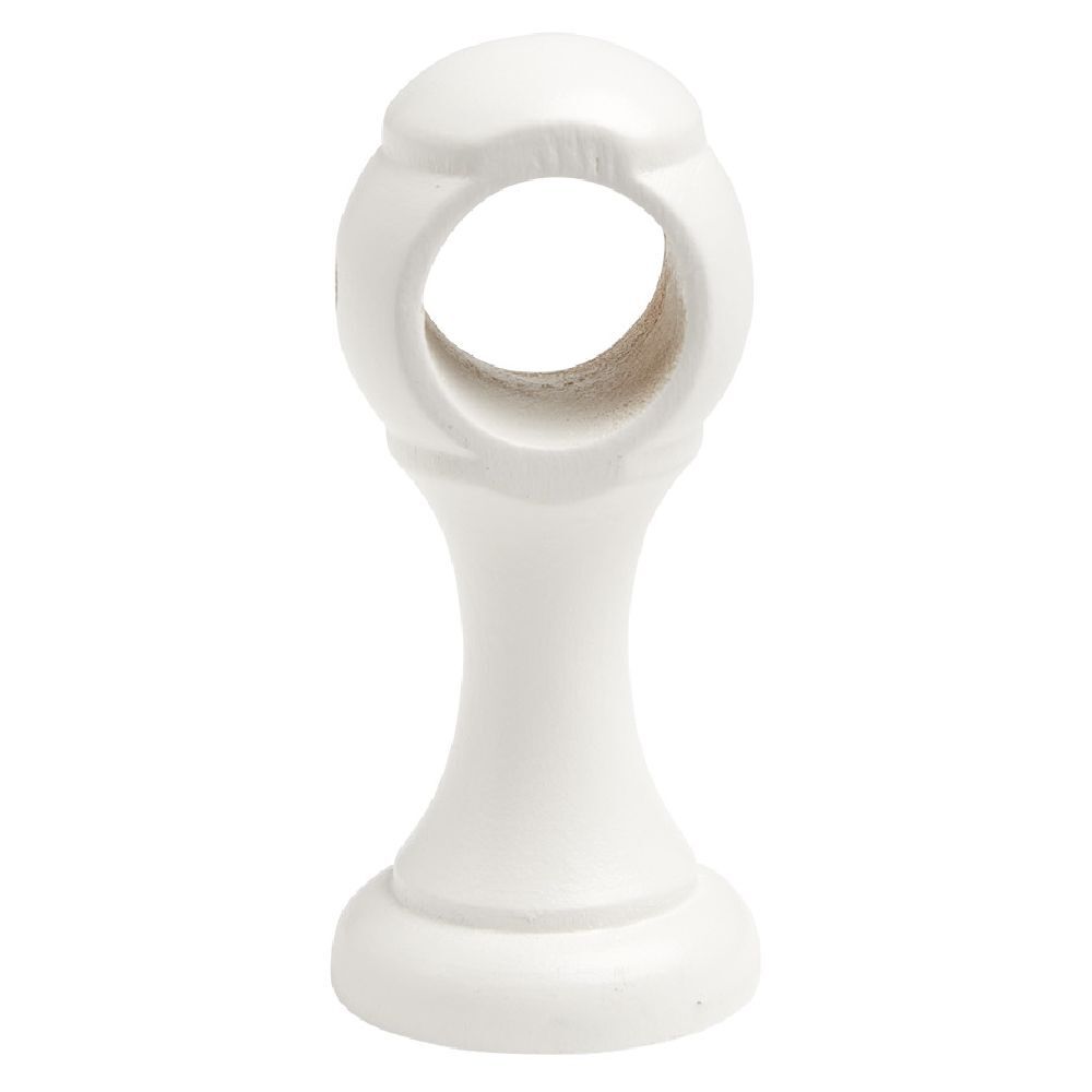 Support de tringle moyen à oeil en bois Blanc Ø28mm