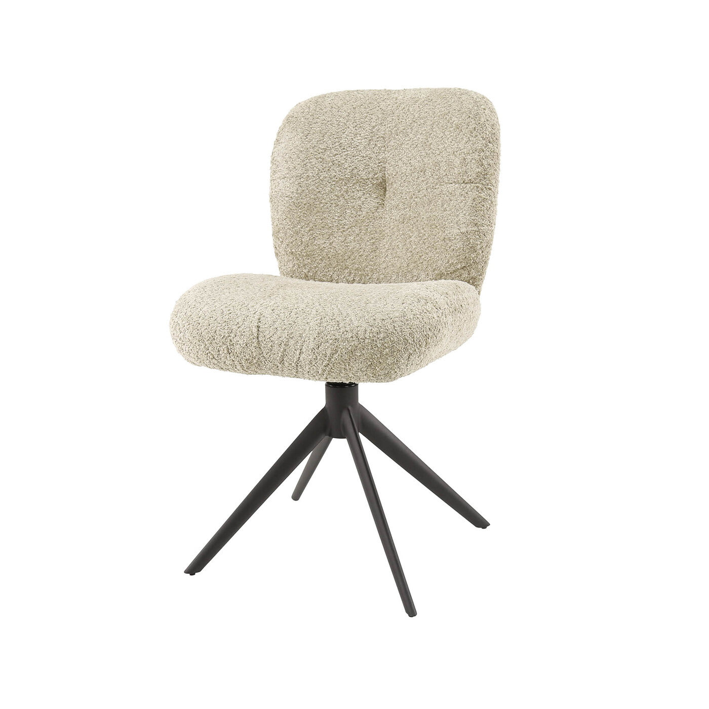Giga Meubel Eetkamerstoel Comfort - Zand Bouclé - Draaibaar - Set van 2