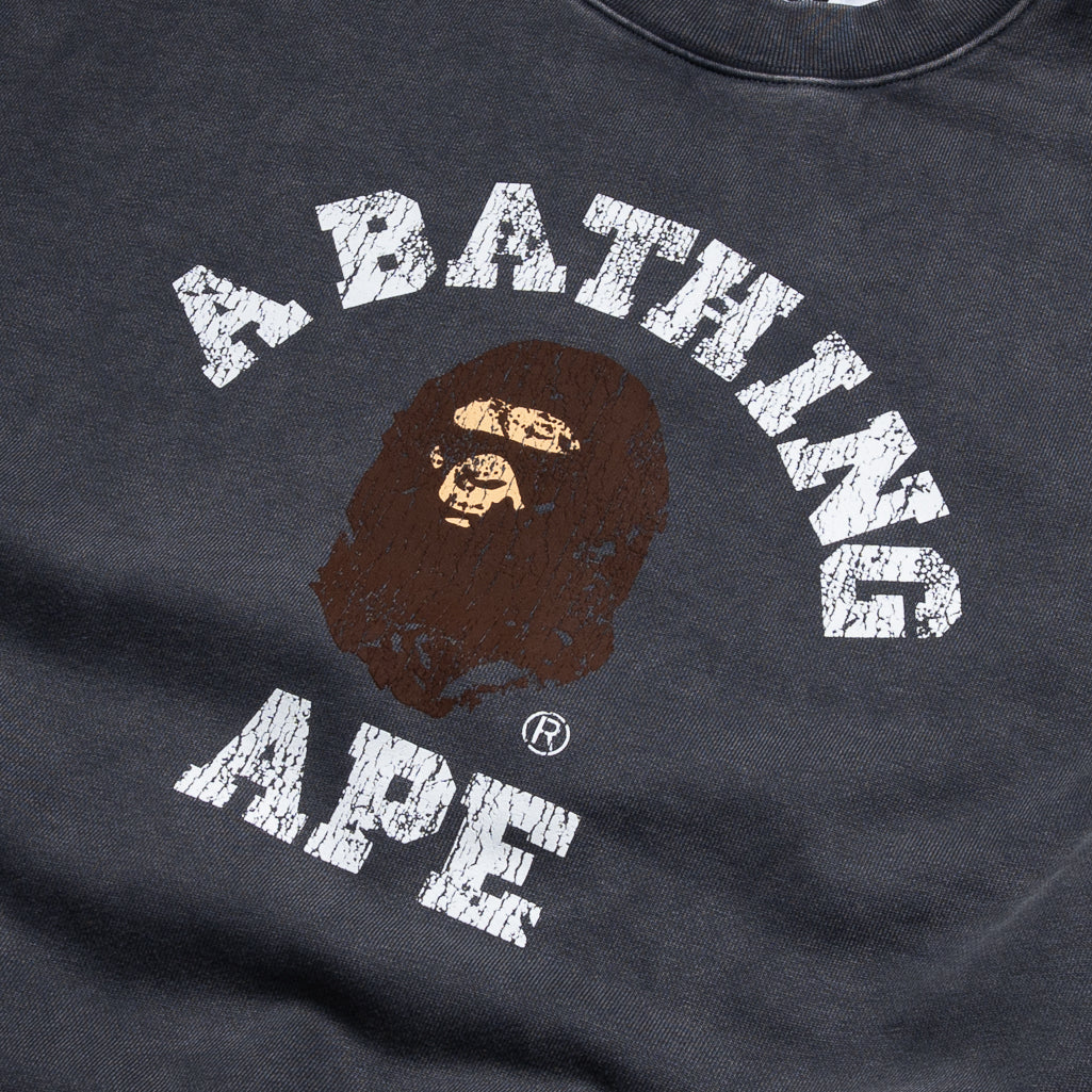 A Bathing Ape Garment Dye College Crewneck - Charcoal
