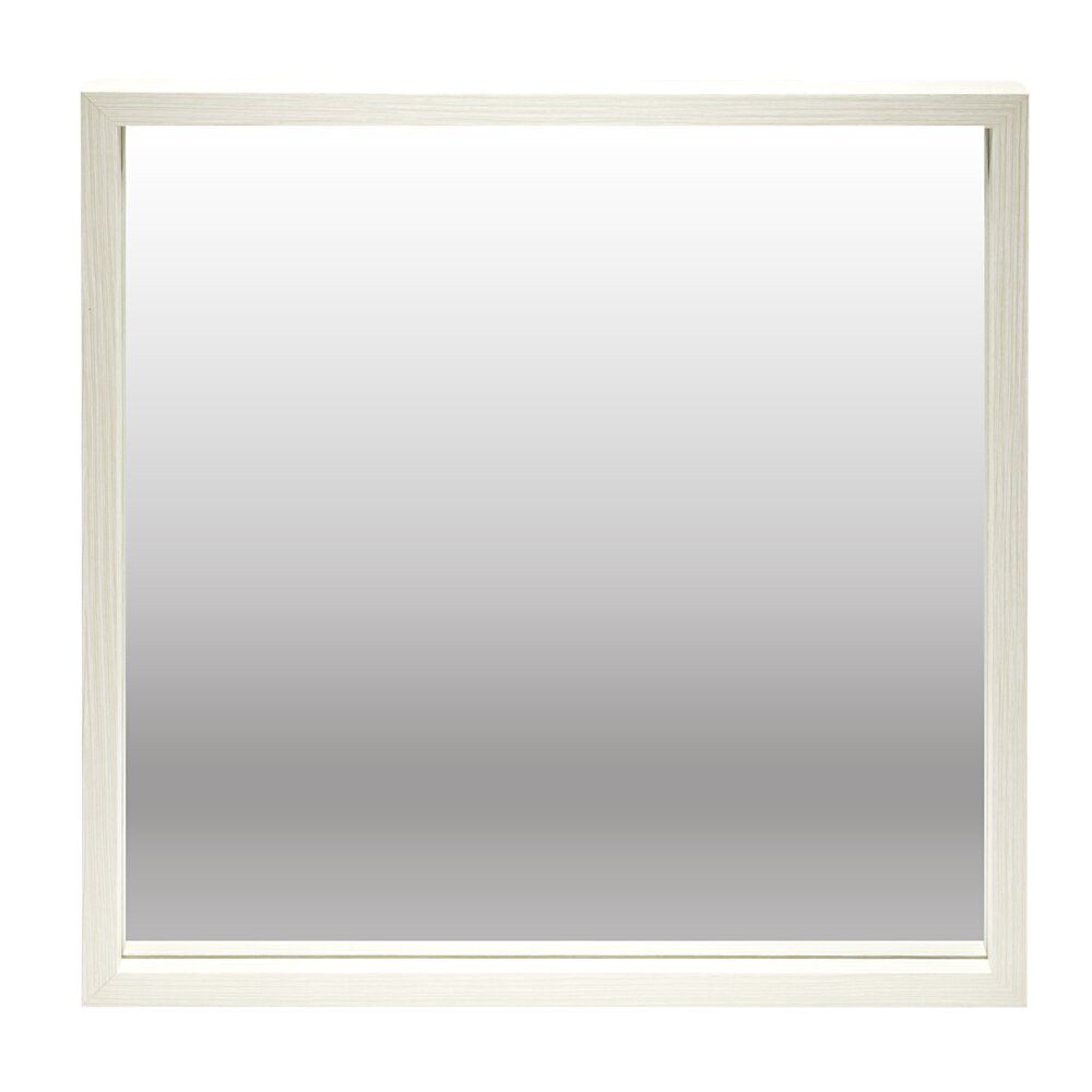 Miroir carré bord bois blanc 39,5x39,5cm