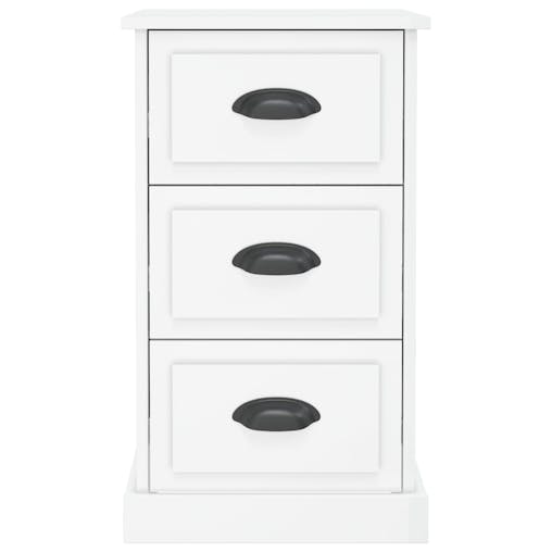NNEVL Bedside Cabinet High Gloss White 39x39x67 cm Engineered Wood