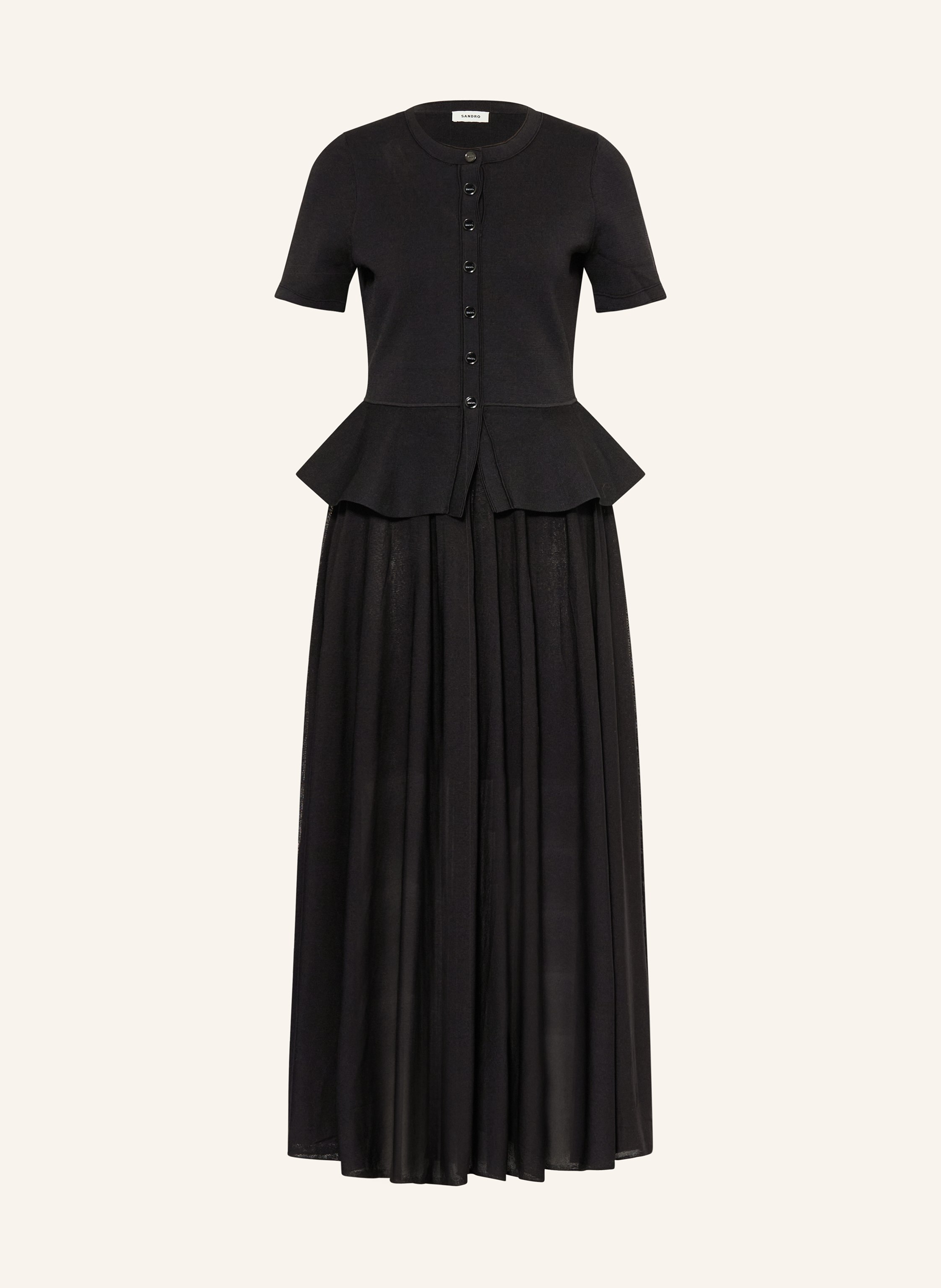 SANDRO Kleid im Materialmix