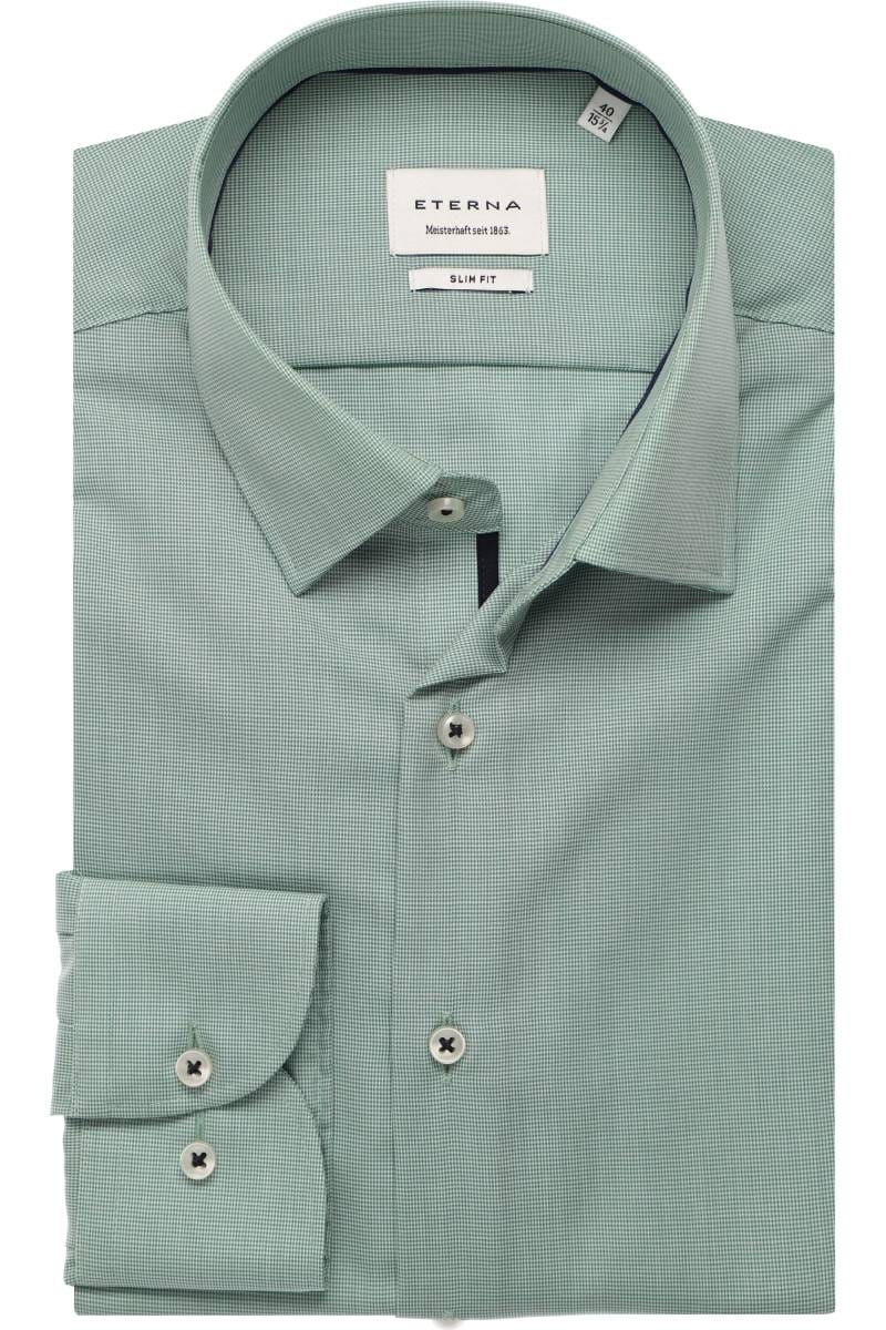 ETERNA Slim Fit Tencel Hemd hellgrün, Strukturiert
