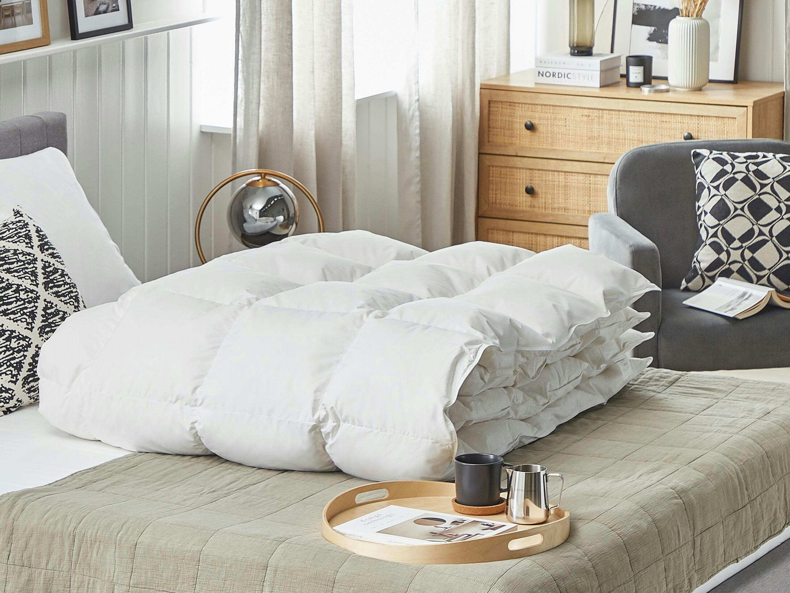 HARAMOSH - Couette en coton ciré blanc 220x200cm