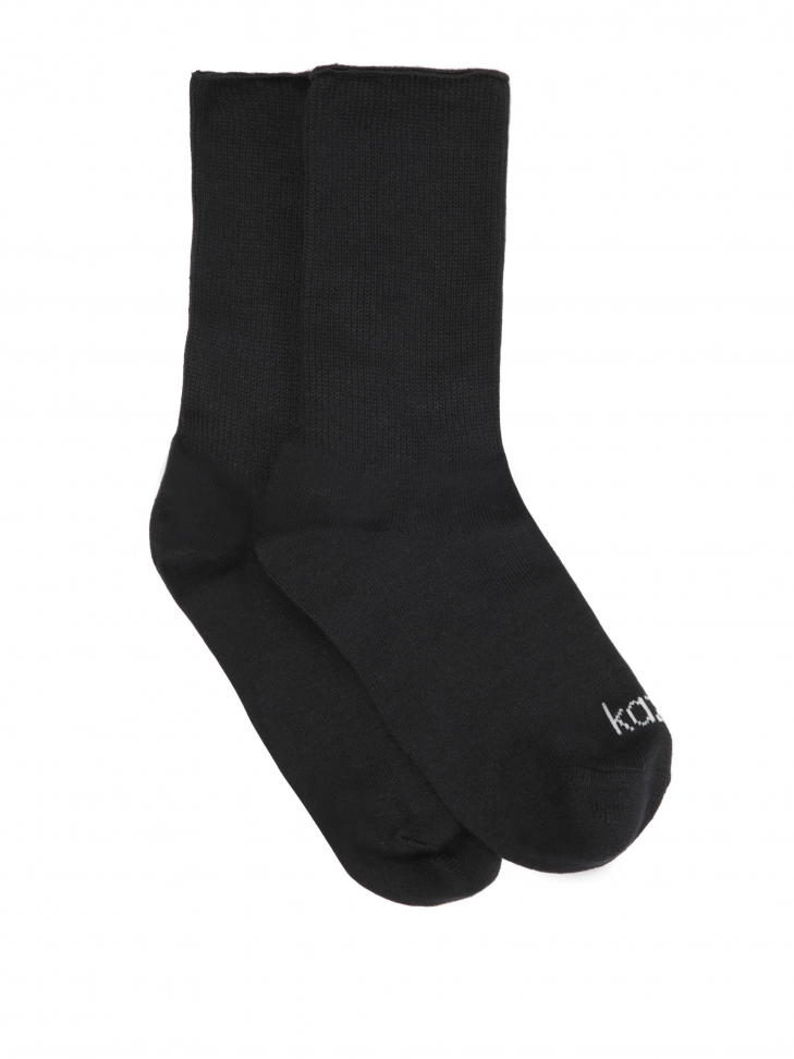 Black cotton modal and cashmere socks