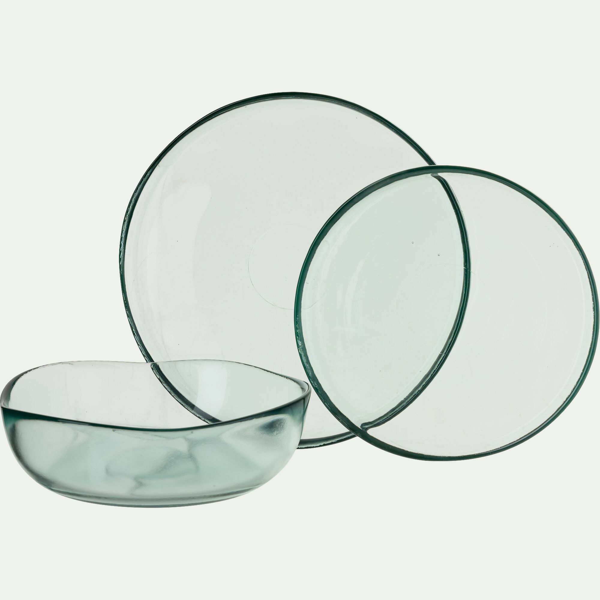 ECUME - Assiette à dessert en verre D20cm - transparent