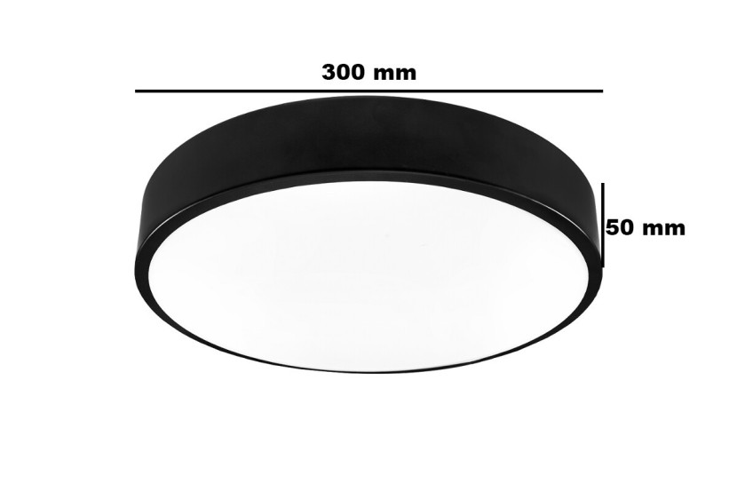 Plafon Houstonokrągły czarno-biały LED 1x24W 30cm 2160lm IP20 IdeaLED