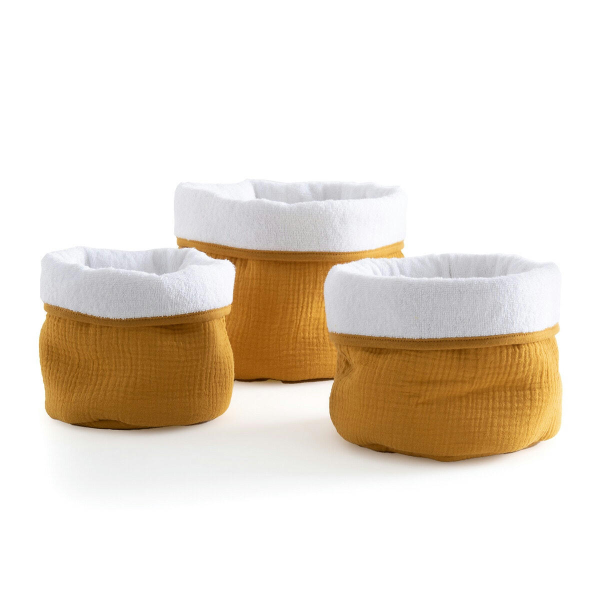 Lot de 3 paniers en gaze de coton, Kumla