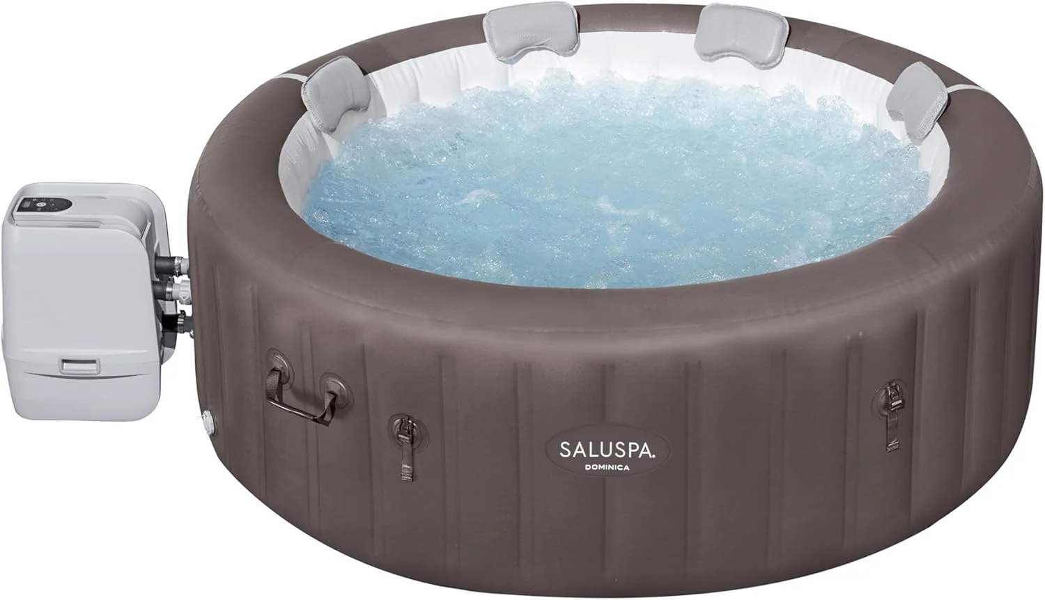 Inflatable Hot Tub Spa (71 x 26) | Portable Hot Tub with 2 Covers (1 Energy-Efficient Thermal Cover and 1 Standard Cover) | Fits Up to 2-4 Persons | Black(Dominica (EnergySense))