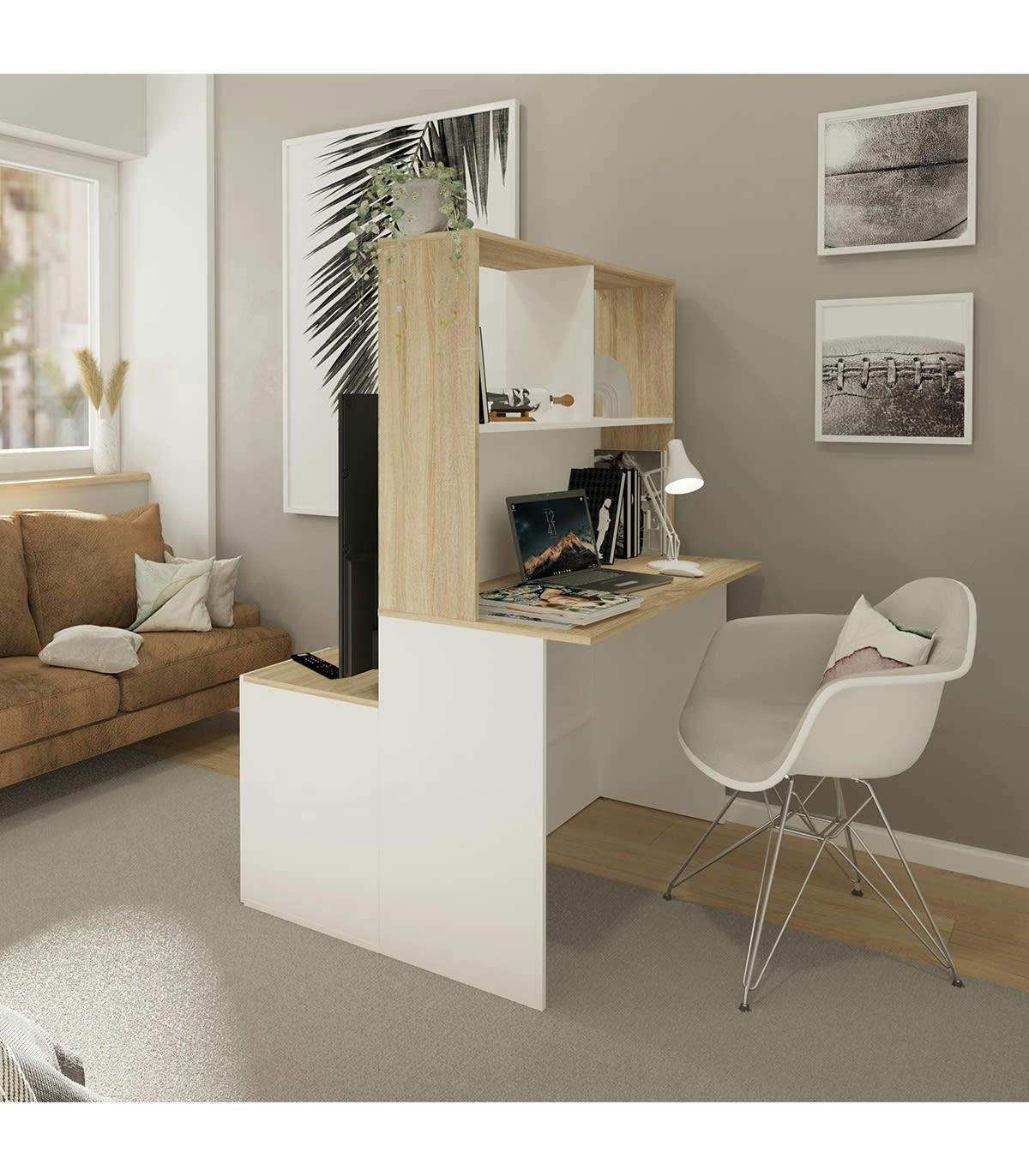 MAINZ - Meuble multifonctions TV et bureau - L110,5 cm