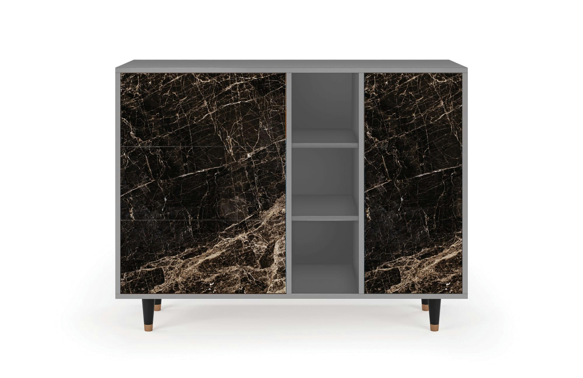 NIGHT ABYSS - Buffet  noir 3 tiroirs et 1 porte L 125 cm